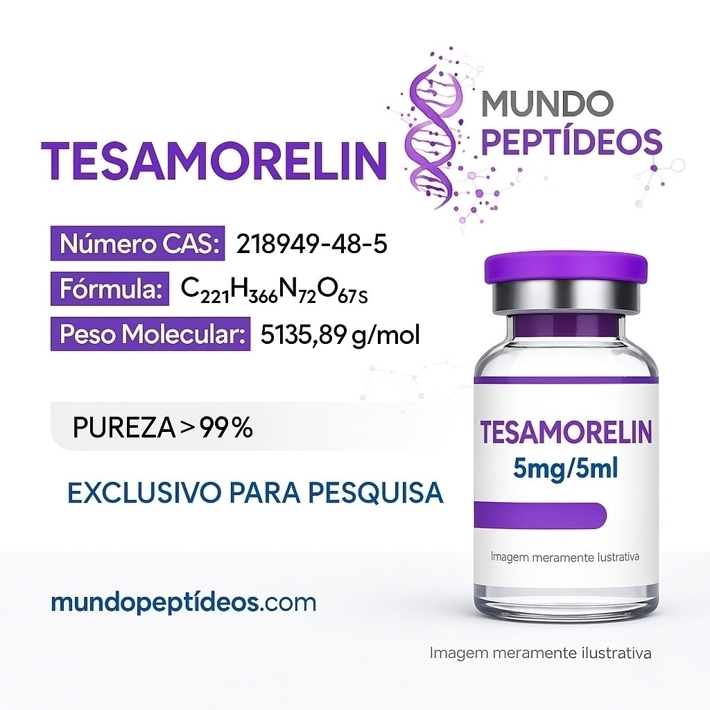 Tesamorelin 5mg - Peptídeo para Estimular Hormônio do Crescimento (GH) - Mundo Peptideos