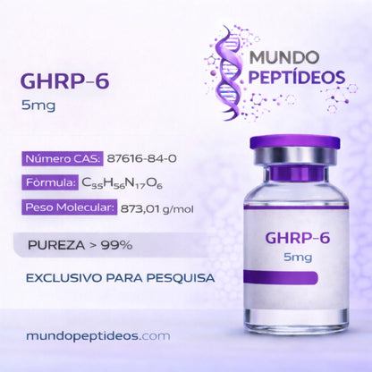 GHRP-6 5mg - Potencialize a Produção de Hormônio de Crescimento +Diluente (Genpharma) - Mundo Peptideos