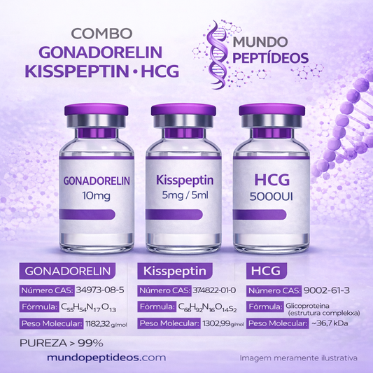 Combo Ativador do Eixo Hormonal - HCG, Gonadorelina e Kisspeptina - Mundo Peptideos