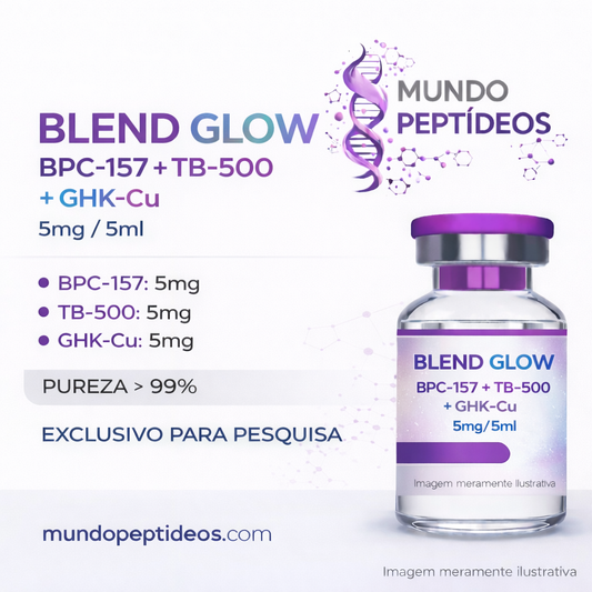 Blend Glow Reparador de Lesões: BPC-157 5mg, TB-500 5mg e GHK 5mg (Genpharma) - Mundo Peptideos