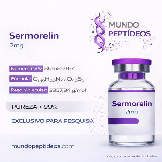 Sermorelin 2mg - Rejuvenesça com Produção Natural de HGH +Diluente (Genpharma) - Mundo Peptideos